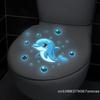 Glow-in-the-Dark Dolphin Toilet Sticker for Girls Luminous Self-Adhesive Vinyl Wall Art Bathroom Window Decoration