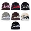 Winter Knitting Hat Letter Print Windproof Warm Hat Soft Elastic Design Brimless Autumn Winter