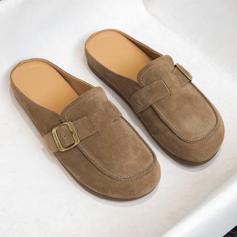 Fashion Genuine Leather Female Slippers 2025 New Fashion Non Slip Casual Women's Slippers Flats Shoes Comfortable Soft Women Flat Shoes