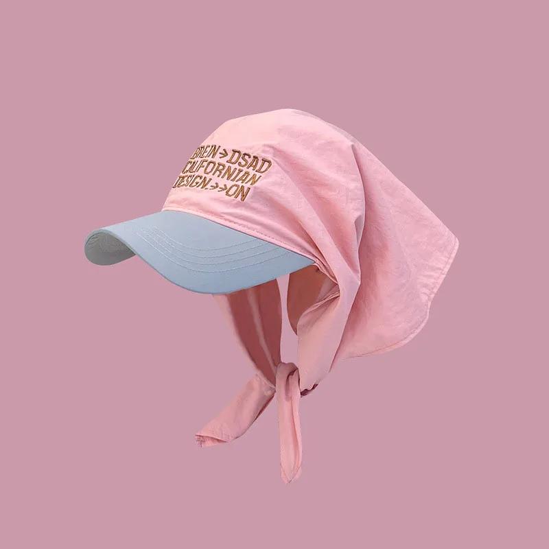 Nuovi Cappelli con Fazzoletto Personalizzati a Colori Coordinati per Donne Estate Viaggio Protezione Solare Versatili Moda con Cinturino Cappelli da Sole Uomini