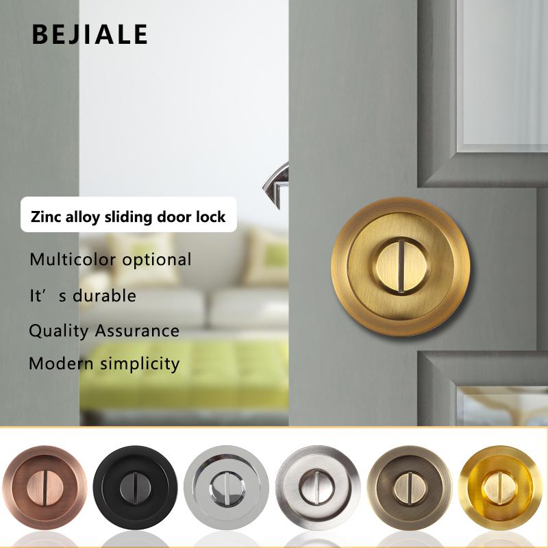 Round Black Sliding Door Sliding Door Lock Bathroom Kitchen Keyless Sliding Door Embedded Hidden Hook Lock Invisible Lock