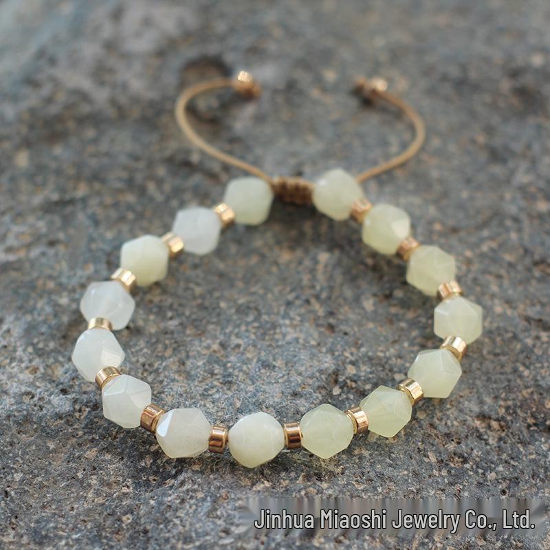Bohemian Woven Rhombus Cut Tiger's Eye Crystal Bracelet