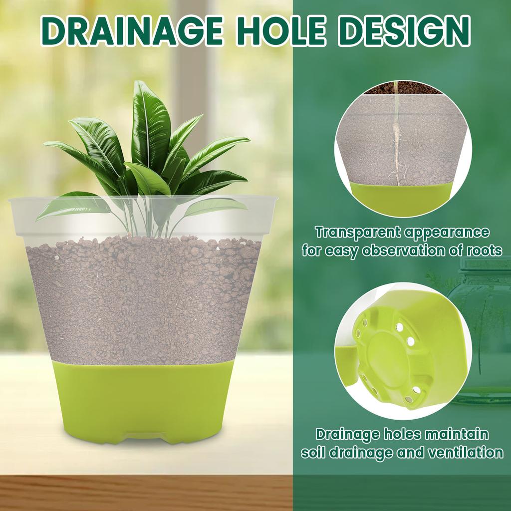 12Pcs Clear Nursery Pots with Drainage Holes Silicone Base for Easy Transplant Reusable Seedling Starter & Flower Plant Pots