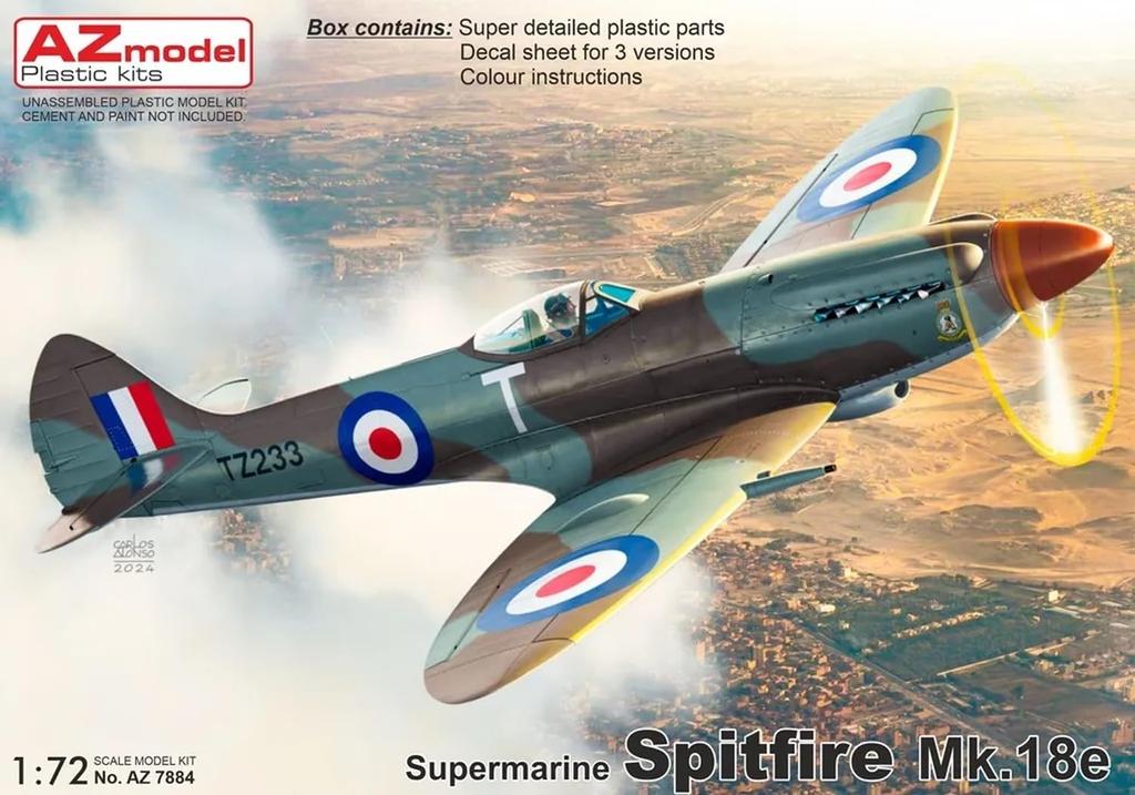 AZ Model British Spitfire Plastic Model AZM7884 1/72 Mk.18e