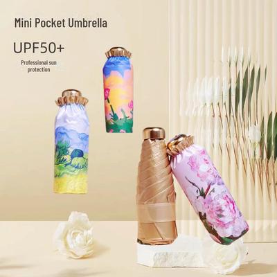 Kompakter schwarzer Sonnenschutzschirm - Mini faltbar & tragbar für Mädchen, 50% Rabatt