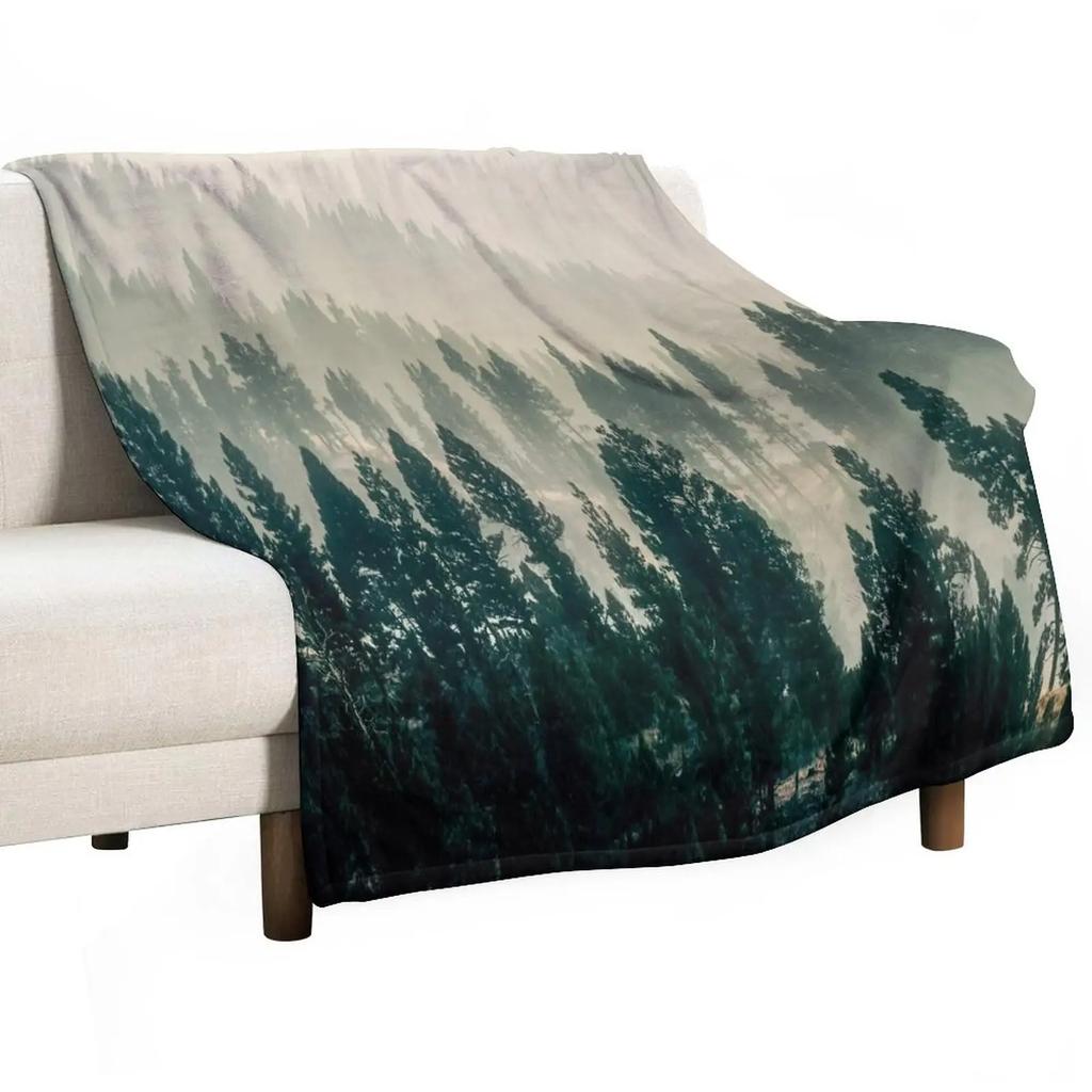 Rustic Indian Native Style Throw Blanket, Mexican Blanket, Primeval Forest Deer Animal Blankets Decor for Living Room Couch Bed