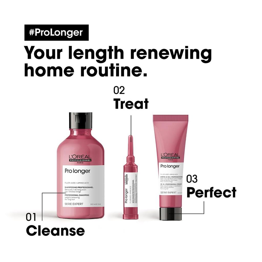L'Oreal Professionnel, Serie Expert Pro Longer, Filler-A100 + Amino Acid, Hair Shampoo, Lengths Renewing, 300 ml