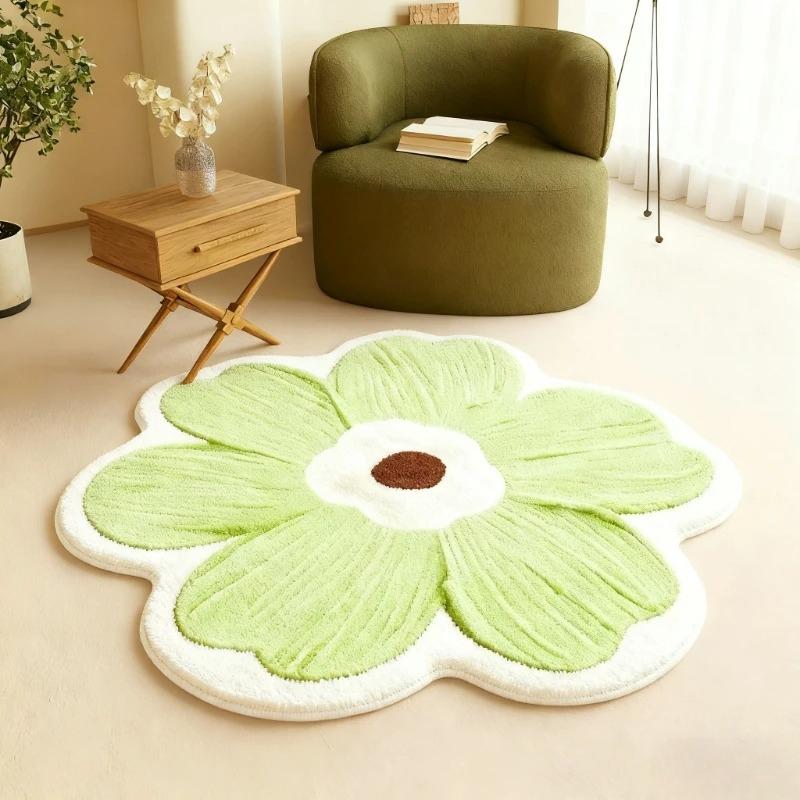 Flower Pattern Bedroom Decor Plush Carpet Fluffy Soft Carpets for Living Room Thick Washable Lounge Floor Mat Home Anti-slip Rug
