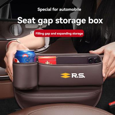 Multifunction Leather Car Seat Organizer Box Gap Filler With Cup Holder For RS Renault Logan Clio Megane Kangoo GT Car Styling