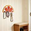 Wall-Mounted Key Hanger Semi-Circular Orange Slice Design Coat Hanger Entrance Key Hanger with 4 Hooks for Bedroom Bathroom