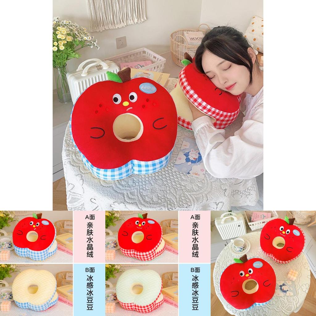Breathable Ice Silk Hand Pillow With Embroidered Cartoon Design For Office And Library