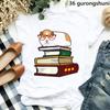 Cute Watercolor Guinea Pig Trendy Cotton Printed Mens And Womens Fashion Round Neck Tshirt Summer New Personalized Tshirt