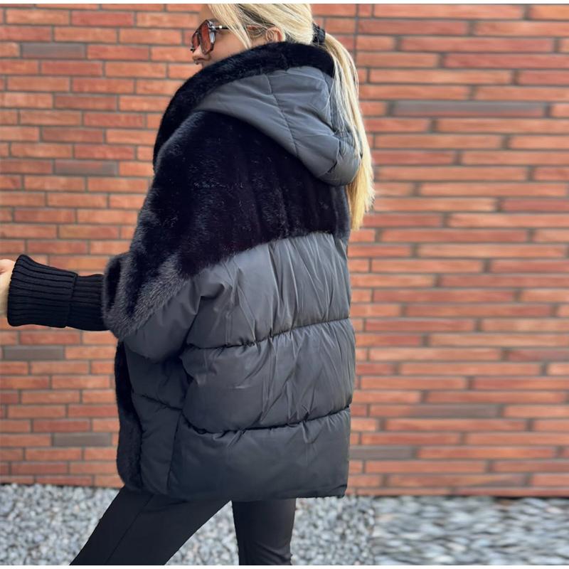 Stitching Cotton Jacket Zipper Jacket Lady Solid Color Down Cotton Winter Women Jackets Fashion Casual Style Cotton Clothes