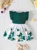 Infant Toddler Girl Floral Butterfly Dress, Ruffle Sleeve Bow Accent Dress, Casual Summer Outfit 6-36M