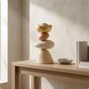 Stacked Stone Sculpture 360Degree Rotation Rotating Ornament Layered Design Resin for