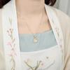 Hetian Jade Rabbit Necklace Female Summer Light Luxury Niche Design Sense Jade Rabbit Stainless Steel Clavicle Chain