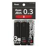 Pentel Ain Druckbleistiftminen, 0,3 mm B, 3er-Pack, XC283B-3P