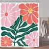Vintage Flower Abstract Shower Curtain Cute Color Flower Plant Simple Style Fabric Bathroom Decorative Shower Curtain