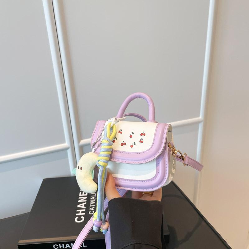 Sweet wind portable small square bag women's bag summer new contrasting color mini shoulder bag trendy versatile messenger bag