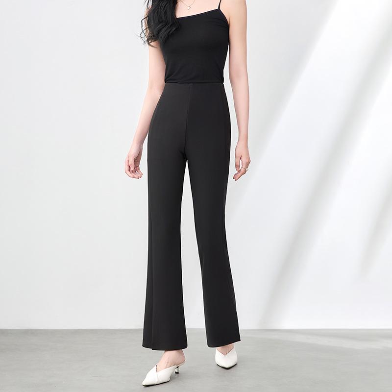 

Fashionable High-Waisted Slimming Women s Summer Casual Flared Pants with Super Elasticity XL чорний