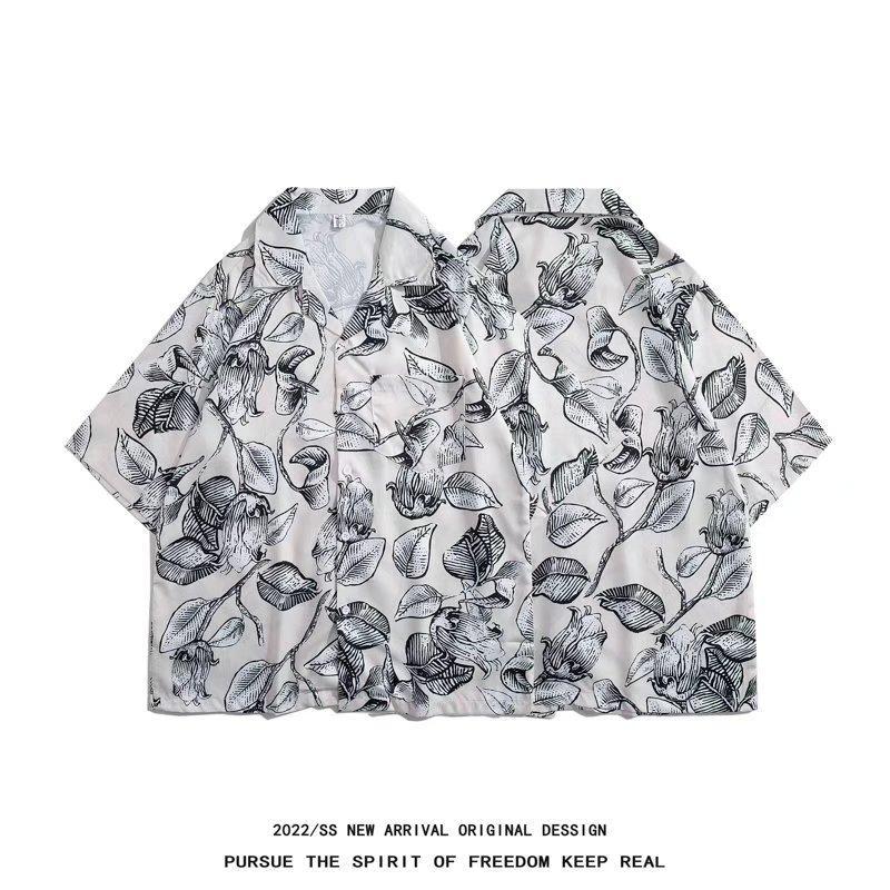 

Hawaiian Style Printed Short-Sleeved Shirt Men s Summer Fashion Pattern Top New National Fashion Casual Loose