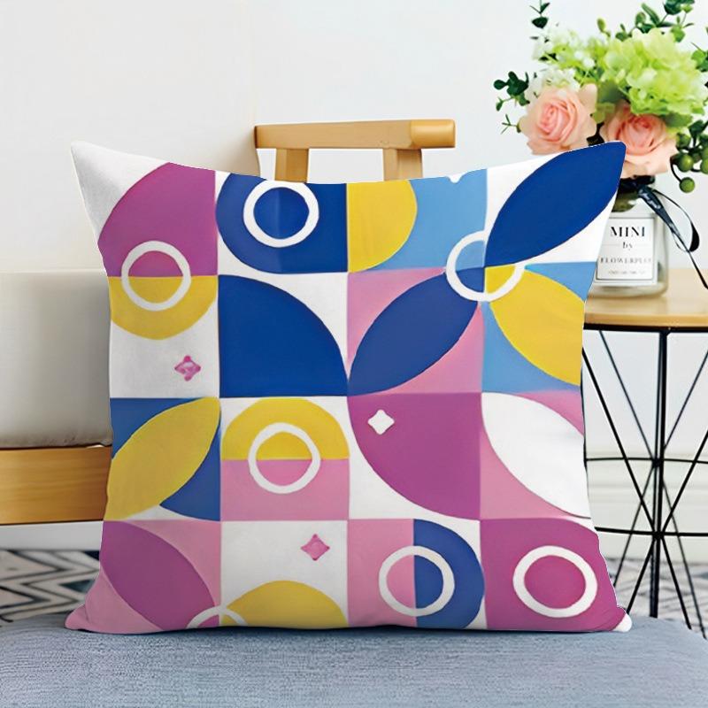 

Декоративная наволочка с цветным геометрическим принтом для спальни, гостиной, квадратная подушка, наволочка 40x40cm