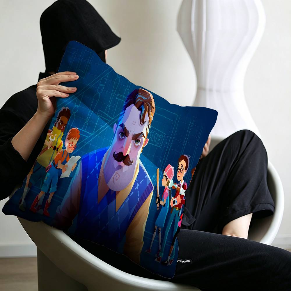 Game Hello NNeighbor  Cushion Cover Car Throw Pillow Case For Sofa Car Christmas Gift xcm xcm