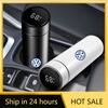 Valve Stems Caps Portable Car Smart Thermos Mug Temperature Display Bottle For VW GTI Rline Touareg Tiguan Golf Passa