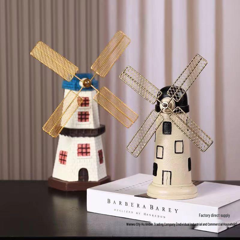 Moderní Retro Nizozemský Větrný Mlýn Vínová Skříňka Stolní Dekorace