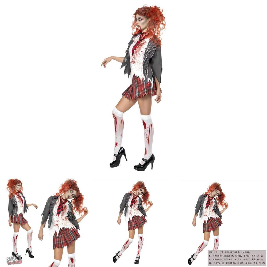 Costume da Studente Zombie per Halloween, Cosplay e Spettacoli Teatrali