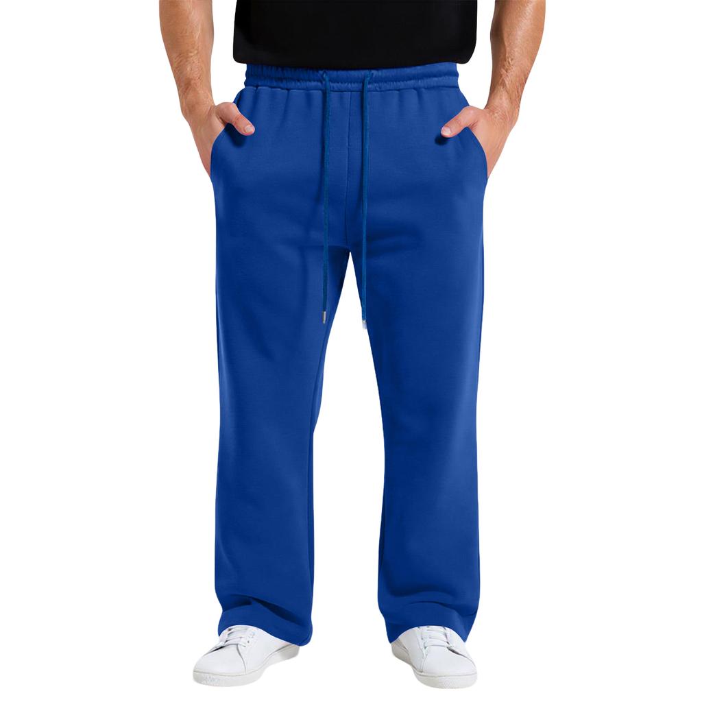 Mens Wide Leg Sweatpants Loose Drawstring Waist Casual Jogger Pants Soft Comfy Relaxed Fit Trousers for Everyday Wear