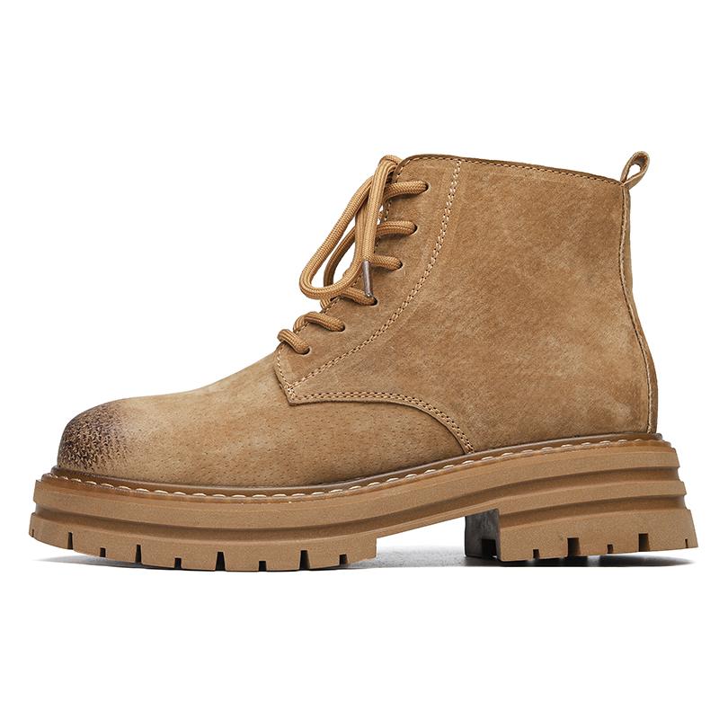 Hight Quality Classic British Style Genuine Leather Outdoor Boots For Men's Ankle Shoes Khaki Black Hombre Daily Casual Dress