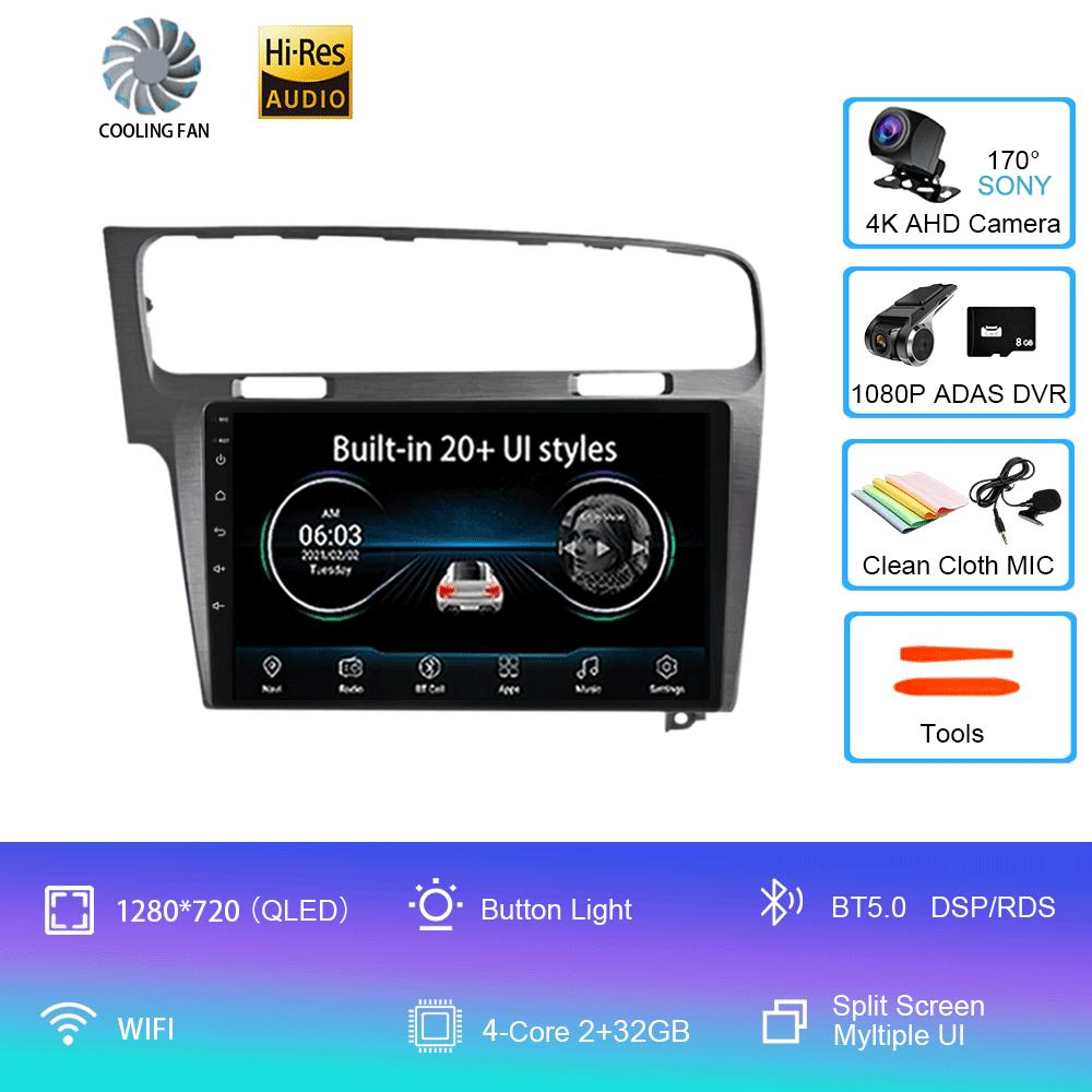 Android 14 For Volkswagen Golf 7 2013-2020 MK7 Car Radio Multimedia Video Player Navigation GPS 5G WIFI Carplay Auto 360 Camera