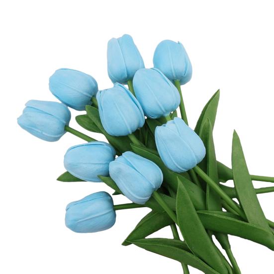 6 Pcs Artificial Tulip Flowers Real Touch Faux PU Tulip Bouquet Fake Flower Arrangement for Home Room Office Party Wedding Decoration