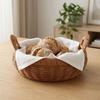 Large Capacity Round Rattan Storage Tray Handmade Handwoven Rattan Storage Tray  Bedroom
