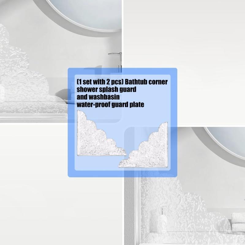 Acrylic Shower Splash Guard for Bathtub Corner and Sink Waterproof Barrier Bathroom Accessory