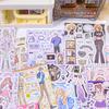 20Sheets/pack Kawaii Cartoon Girl Change Outfit Stickers Aesthetic Decorative Adhesive Diy Book Junk Journal Supplies