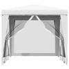 VidaXL Reception Tent with 4 Mesh Sidewalls Gazebo Marquee Pavilion Belvedere Patio Garden Outdoor 48521