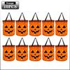 1-20PCLED Light Up Halloween Pumpkin Candy Tote Bag Basket for Kids Trick or Treat Party Bucket for Holiday Event Decoration Use