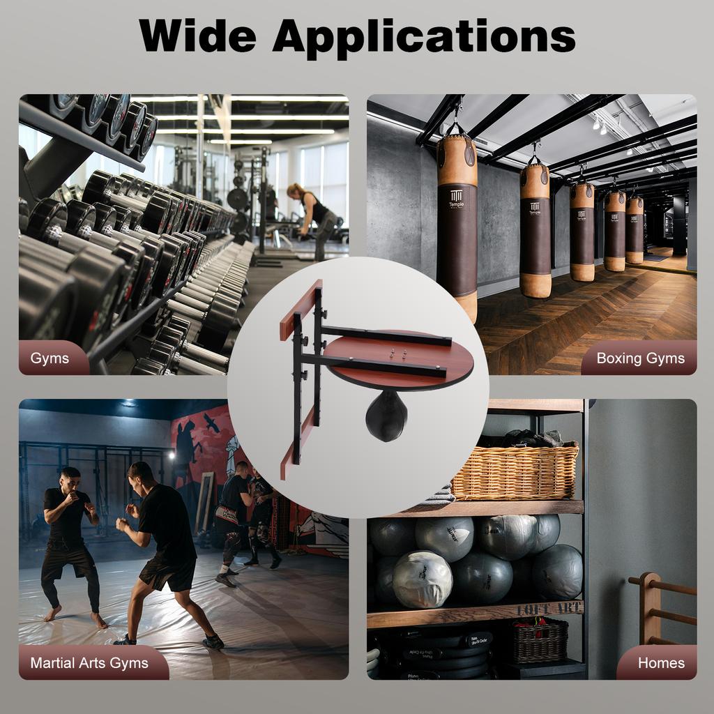 Professional Speed Bag Platform Wall Mount Kit, 360° Swivel Heavy Duty Steel Bracket with PU Punching Bag for Boxing Training