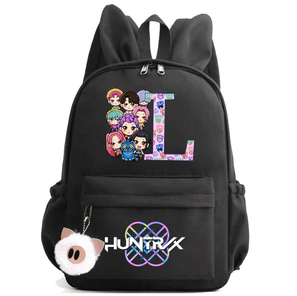 Anime 26 Englische Buchstaben K-Pop Bedruckter Rucksack Student Teenager Student Schultasche für Junge Mädchen Schultasche Kindergeschenk Damen Große Kapazität Reisetasche