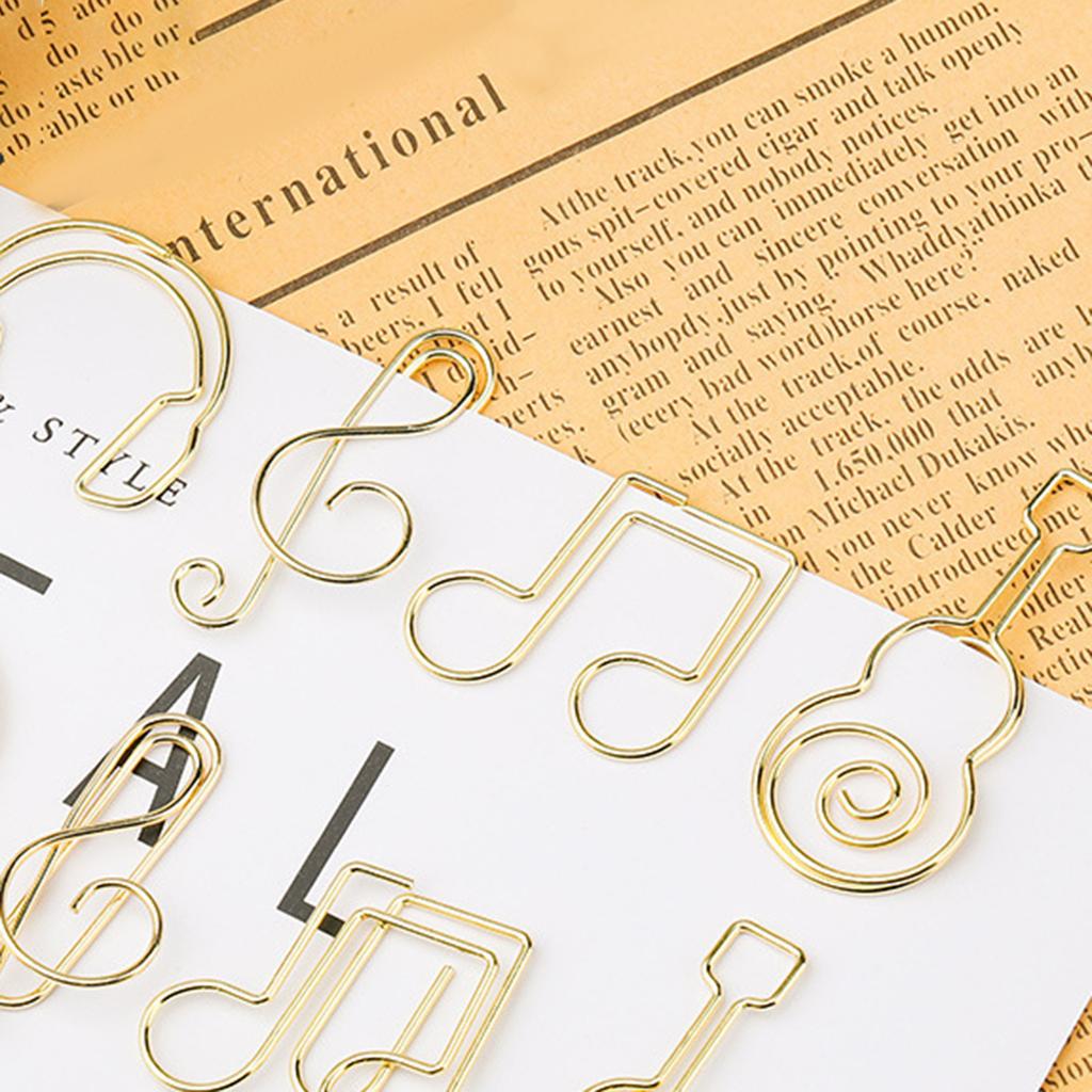 50Pcs Mini Paper Clips Music Note Shaped Paper Clip for Home Office Note Paper Clips Stationary Clips File Folders Clamp