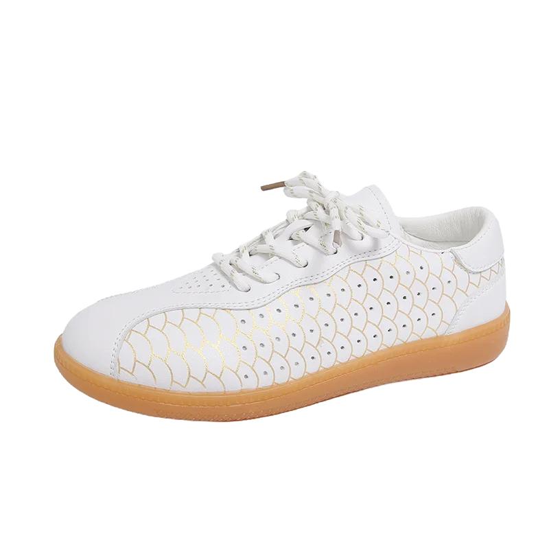 2025 Casual Beef Tendon Sole Training Shoes for Women Couples To Wear White Shoes Flat Sole Soft Sports Shoes Zapatos De Mujer