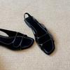 Sheepskin~ Flat open-toed one-word sandals women's summer wear simple vacation seaside beach cool slippers