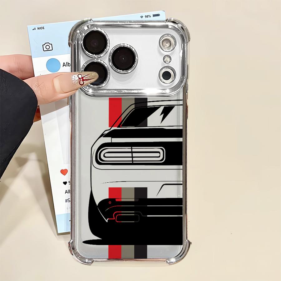 Soft Cover Case for iPhone 16 15 14 Plus 17 Air 13 12 11 Pro Max 16e COOL Car