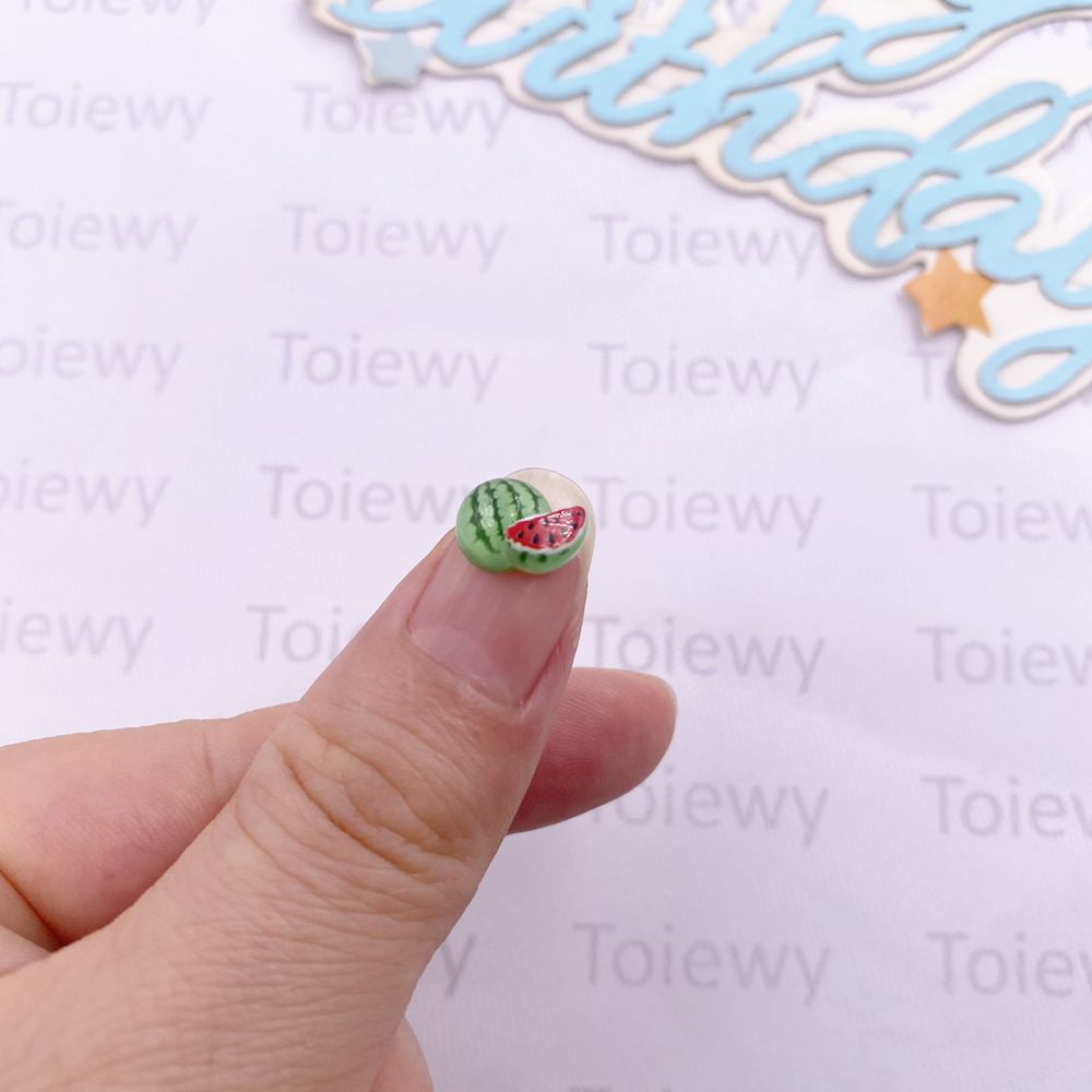 50pcs Resin Colorful Litchi Watermelon Cherry Lemon Strawberry Fruit Nail Art Flat Back Rhinestone Scrapbook DIY Jewelry Crafts