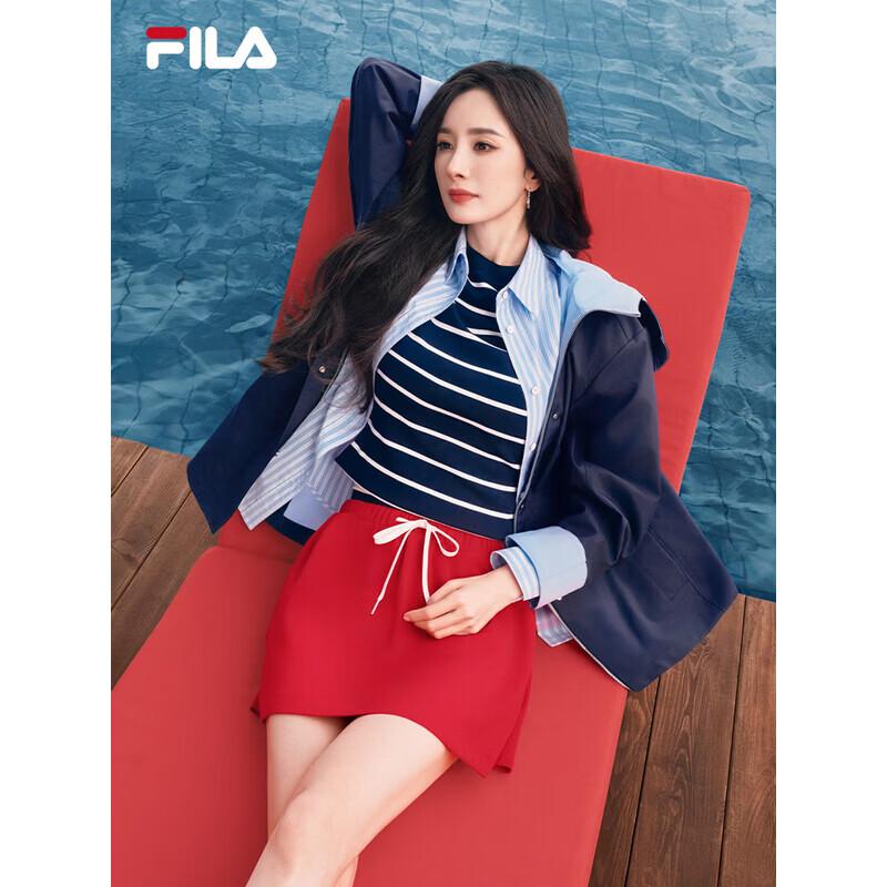 FILA Yang Mi Collection Women s Striped Short-Sleeve Knit Top S