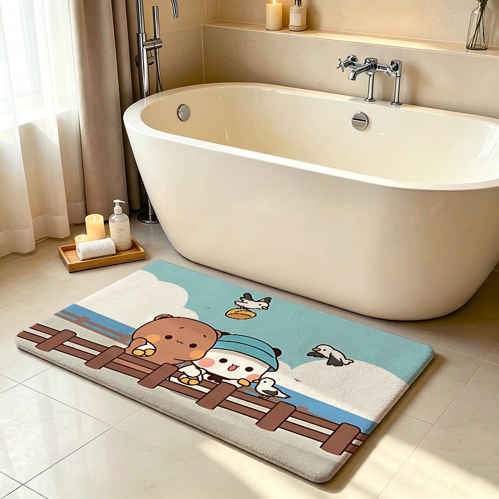 Tappeto Kawaii Yier e Bubus Tappetino Antiscivolo per Bagno Tappetino per Porta Tappetino Decorazione Casa Tappetino per Porta d'Ingresso Tappetino per Porta Resistente ai Graffi