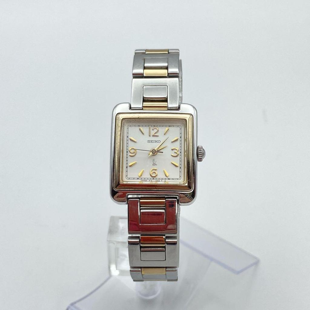 Used Seiko Rukia 1F21-5C40 Ladies Combi Square New Battery