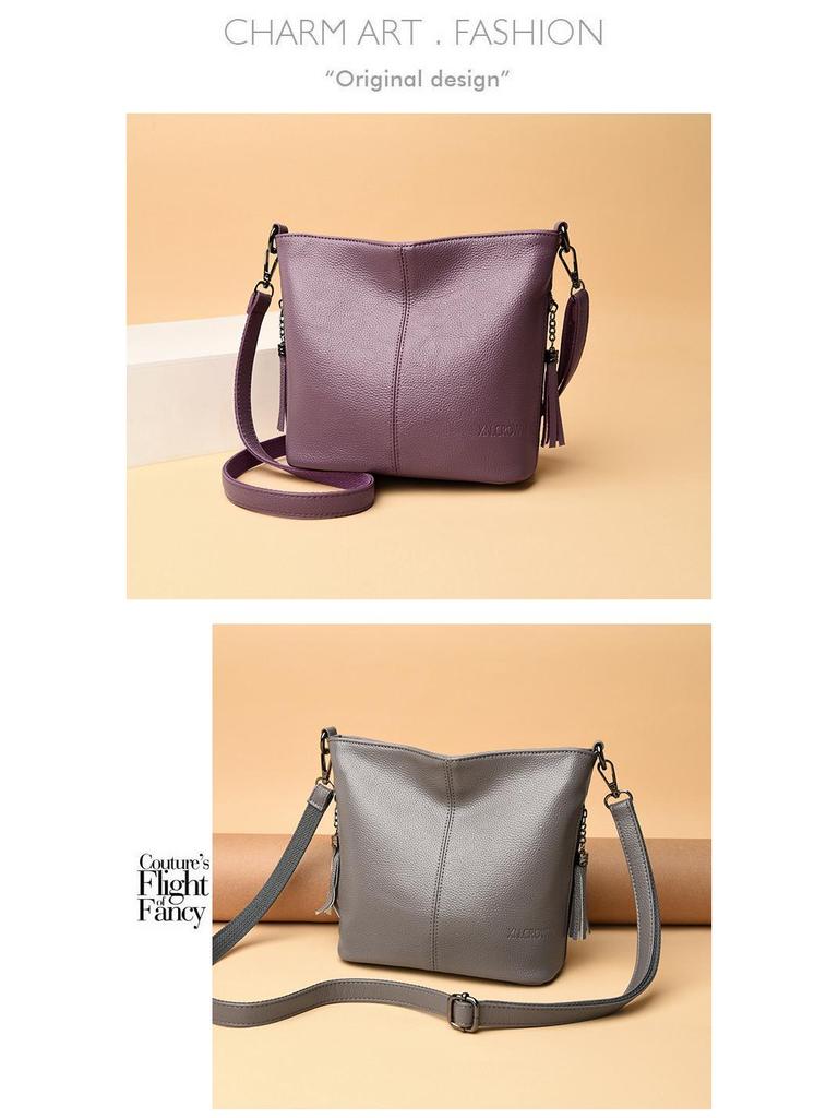 2022 European & American Retro Tassel Soft Leather Crossbody Bag - Casual, Versatile Single Shoulder Handbag for Women